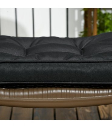 40 x 40cm Garden Seat Cushion with Ties Replacement Dining Chair Seat Pad, Black