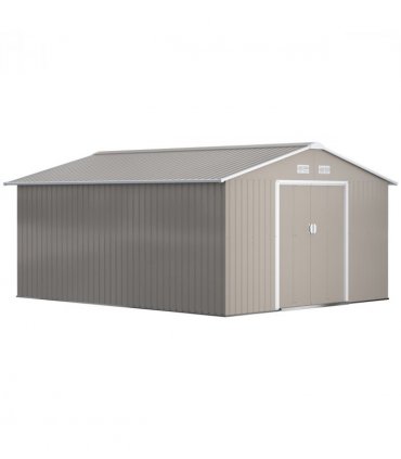 Garden Shed Storage Yard Store Door Metal Roof Tool Box Container 12.5ft x 11ft