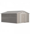 Garden Shed Storage Yard Store Door Metal Roof Tool Box Container 12.5ft x 11ft