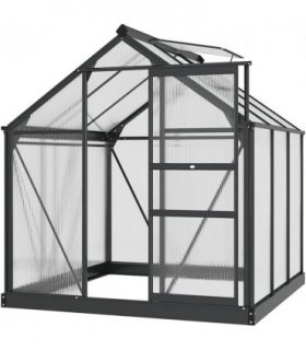 Greenhouse Polycarbonate Walk-In Aluminium Frame Slide Door 6x6ft