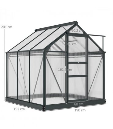 Greenhouse Polycarbonate Walk-In Aluminium Frame Slide Door 6x6ft
