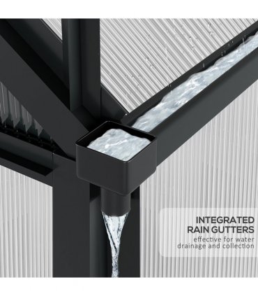 Greenhouse Polycarbonate Walk-In Aluminium Frame Slide Door 6x6ft