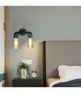 Metal Vintage Brushed Copper Water Pipe Wall Light 8x6x9 inches Silver