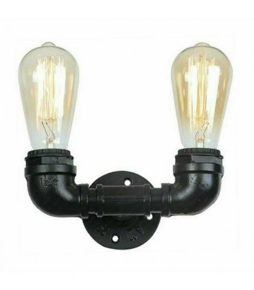 Metal Vintage Brushed Copper Water Pipe Wall Light 8x6x9 inches Silver