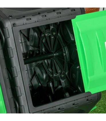 Composter Steel Green and Black 67L x 60W x 77H cm Dual Chamber Rotating
