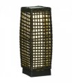 Solar Lantern Steel wrapped in rattan Grey 21cmx21cmx78cm 15 lumens LED 2500K