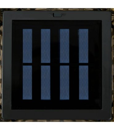 Solar Lantern Steel wrapped in rattan Grey 21cmx21cmx78cm 15 lumens LED 2500K