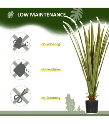 HOMCOM Potted Artificial Plants Agave Succulent for Desk Indoor Outdoor, 90cm