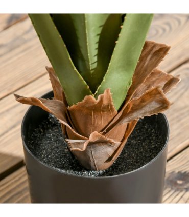 HOMCOM Potted Artificial Plants Agave Succulent for Desk Indoor Outdoor, 90cm