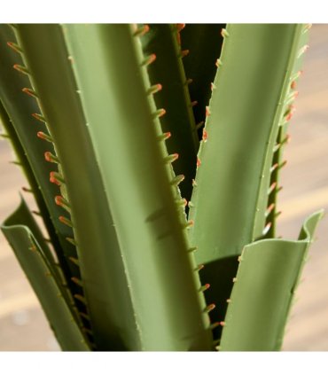 HOMCOM Potted Artificial Plants Agave Succulent for Desk Indoor Outdoor, 90cm
