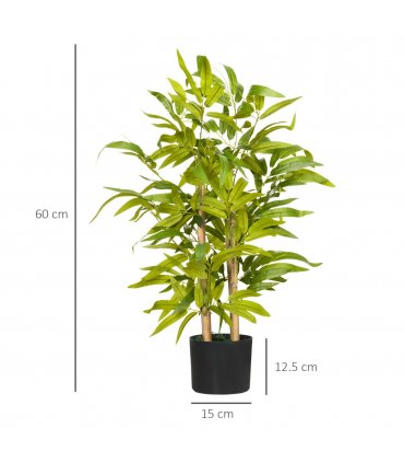 Artificial Plant Green Thick Plastic Bamboo Design Tabletop Size 60cm Height