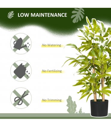 Artificial Plant Green Thick Plastic Bamboo Design Tabletop Size 60cm Height