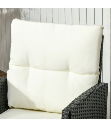 Garden Furniture Sofa Set, Rattan, Metal, Plastic, White, 158W x 68D x 80Hcm