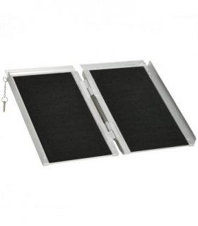 Aluminium Alloy Wheelchair Ramp 61cm x 72cm x 5cm Silver Anti-Slip Surface