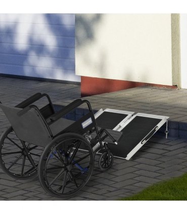 Aluminium Alloy Wheelchair Ramp 61cm x 72cm x 5cm Silver Anti-Slip Surface