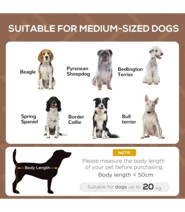 PawHut 76cm Elevated Dog Bed Cooling Raised Pet Cot UV Protection Canopy Coffee