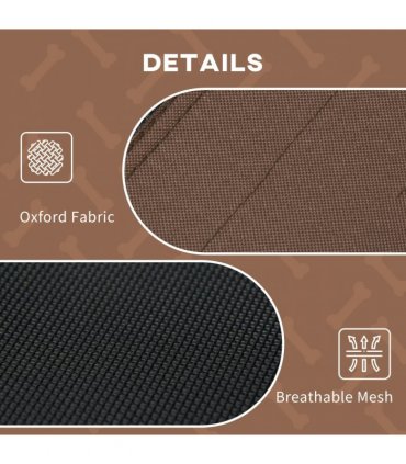 PawHut 76cm Elevated Dog Bed Cooling Raised Pet Cot UV Protection Canopy Coffee
