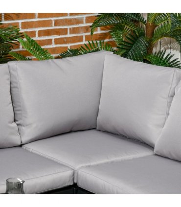 Outsunny 4 Piece Garden Furniture Set w/ Breathable Mesh Pocket, Light Grey
