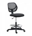 Vinsetto Draughtsman Chair Tall Office Chair w/ Adjustable Footrest Ring Black