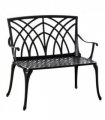 Garden Bench Cast Aluminium Black 95cmx54cmx88cm Ergonomic Armrest