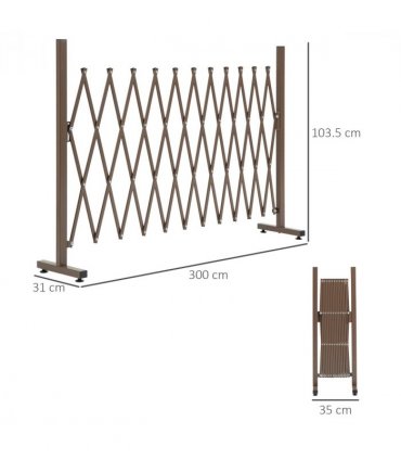 Aluminum Dark Brown 300L x 31D x 103.5H cm Outsunny Movable Fence Panel