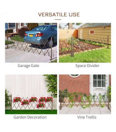 Aluminum Dark Brown 300L x 31D x 103.5H cm Outsunny Movable Fence Panel