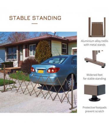 Aluminum Dark Brown 300L x 31D x 103.5H cm Outsunny Movable Fence Panel