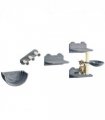 PawHut 4PCs Wall Mounted Cat Tree Cat Wall Shelves W/ Scratching Post Grey