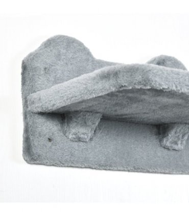PawHut 4PCs Wall Mounted Cat Tree Cat Wall Shelves W/ Scratching Post Grey