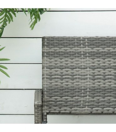 Outsunny Patio Rattan 2 Seater Garden Bench Love Seater Garden Armchair Grey