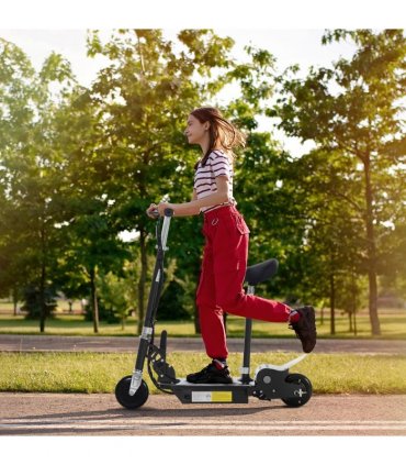 HOMCOM Teen Foldable Electric Scooters Electric Battery 120W w/ Brake Kickstand
