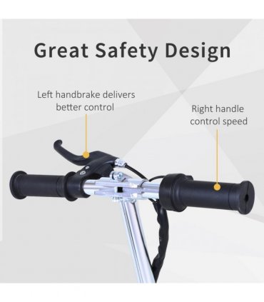 HOMCOM Teen Foldable Electric Scooters Electric Battery 120W w/ Brake Kickstand