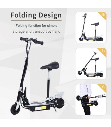 HOMCOM Teen Foldable Electric Scooters Electric Battery 120W w/ Brake Kickstand