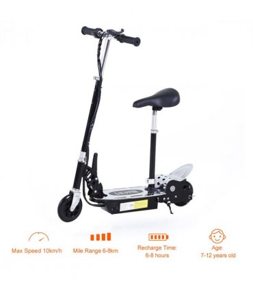 HOMCOM Teen Foldable Electric Scooters Electric Battery 120W w/ Brake Kickstand