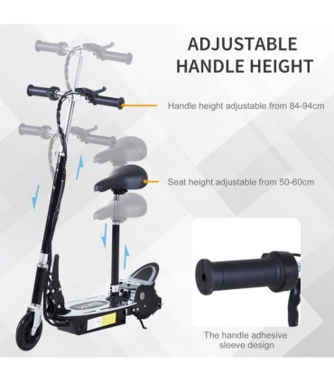 HOMCOM Teen Foldable Electric Scooters Electric Battery 120W w/ Brake Kickstand