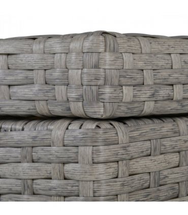 PE Rattan Grey 133cmx69cmx64cm Outdoor Sofa Set with Storage Table and Cushions