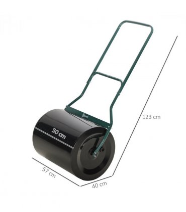 60L Steel Garden Roller Push Pull w/ Fillable Cylinder Water Rolling Drum