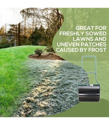 60L Steel Garden Roller Push Pull w/ Fillable Cylinder Water Rolling Drum