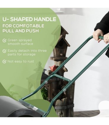 60L Steel Garden Roller Push Pull w/ Fillable Cylinder Water Rolling Drum