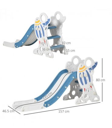 AIYAPLAY Baby Slide Freestanding Slide for Kids 1.5-3 Years Space Theme, Blue