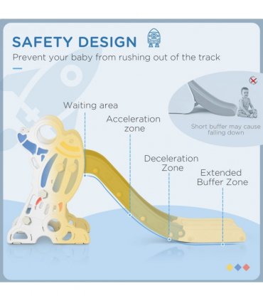 AIYAPLAY Baby Slide Freestanding Slide for Kids 1.5-3 Years Space Theme, Blue