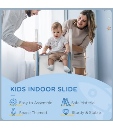AIYAPLAY Baby Slide Freestanding Slide for Kids 1.5-3 Years Space Theme, Blue