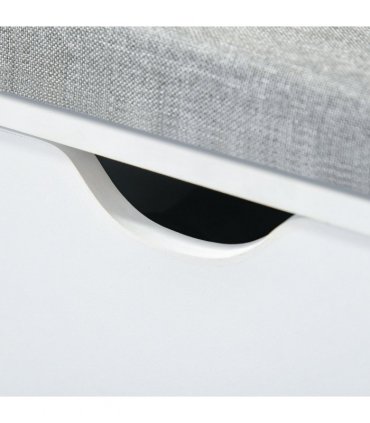 HOMCOM Shoe Storage Cabinet Bench w/ Cushion Adjustable Shelves White and Grey