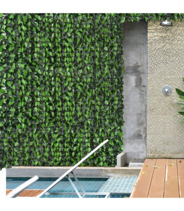 Artificial Leaf Hedge Screen Privacy Fence Panel Green 300L x 100H cm