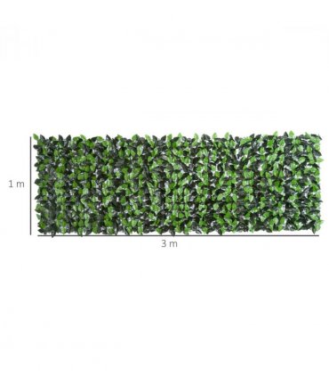 Artificial Leaf Hedge Screen Privacy Fence Panel Green 300L x 100H cm