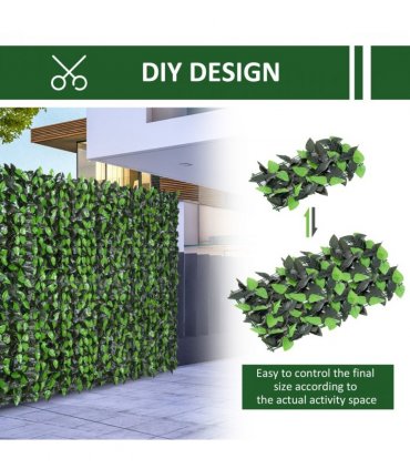 Artificial Leaf Hedge Screen Privacy Fence Panel Green 300L x 100H cm