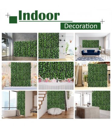 Artificial Leaf Hedge Screen Privacy Fence Panel Green 300L x 100H cm