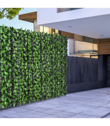 Artificial Leaf Hedge Screen Privacy Fence Panel Green 300L x 100H cm