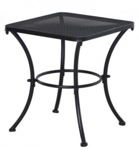 Outsunny 45cm Square Metal Outdoor Patio Bistro Table Coffee Desk Black