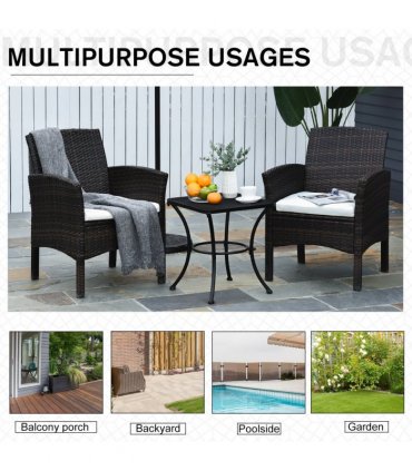 Outsunny 45cm Square Metal Outdoor Patio Bistro Table Coffee Desk Black